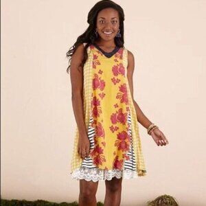 Matilda Jane Yellow Floral Golden Key Dress XS